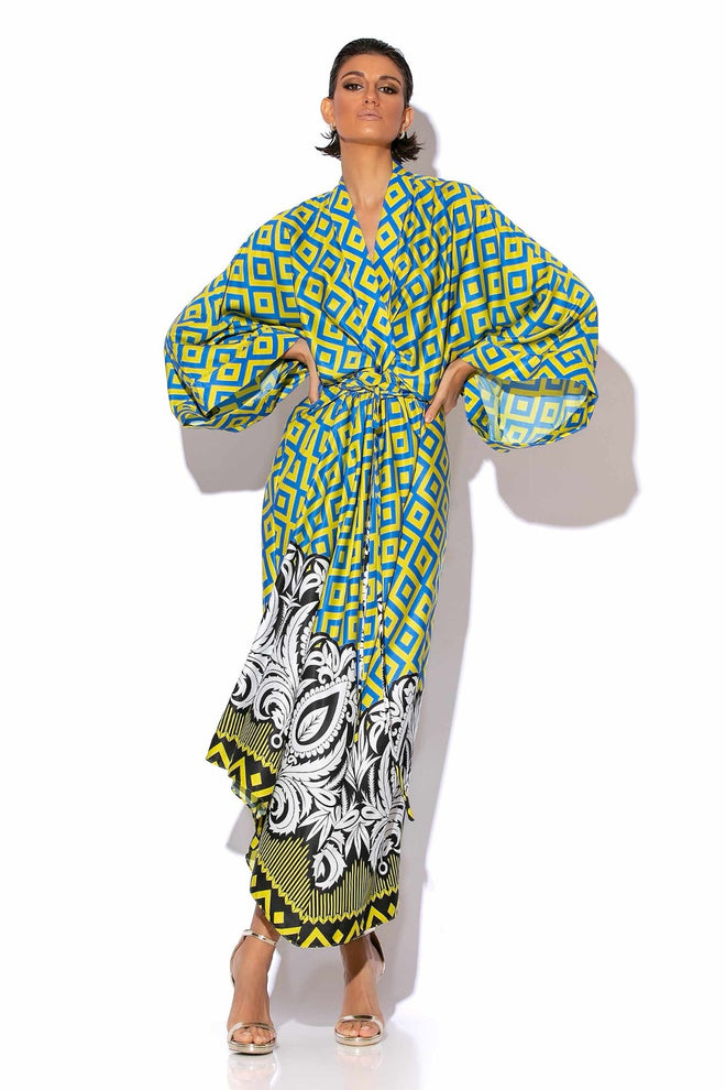 C-THROU - Kimono - Top & Pants Set