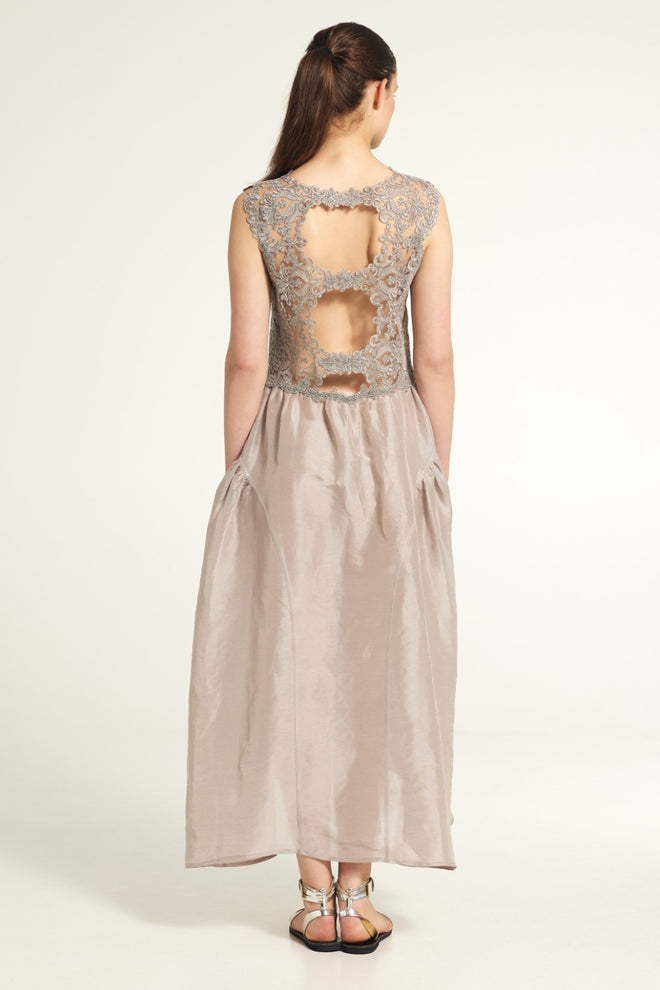 MAURIZIO - Long Silk & Linen Dress
