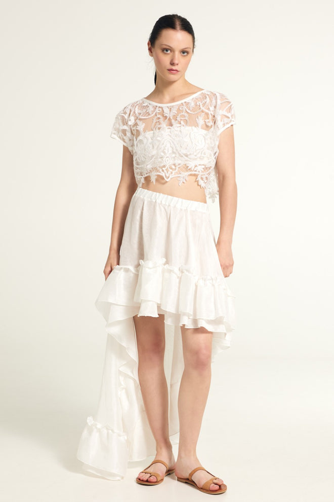 MAURIZIO - Silk & Linen Skirt