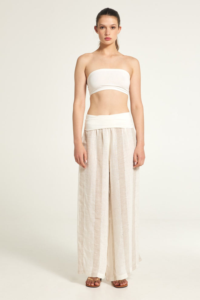 MAURIZIO - Soft Linen Top & Long Pants Set