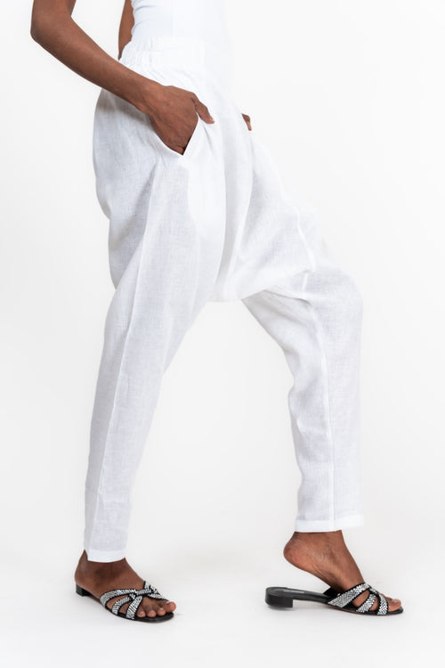 KAFTISH - White Sharwal Trousers - Jolie