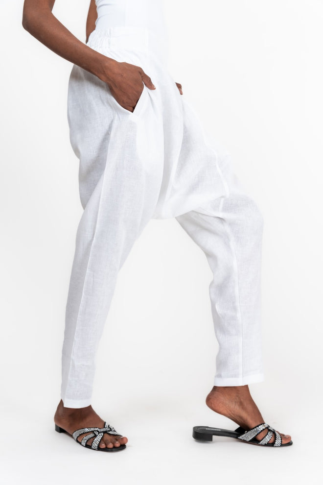 KAFTISH - White Sharwal Trousers - Jolie