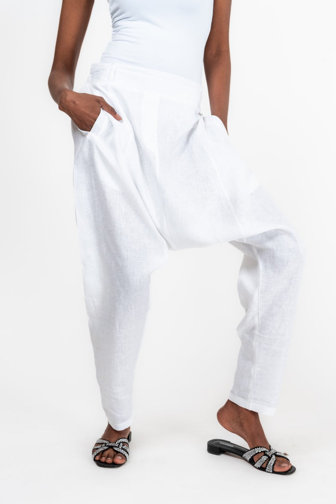 KAFTISH - White Sharwal Trousers - Jolie